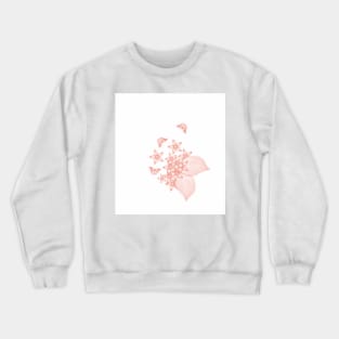 Elegant dusty pink butterflies and flowers Crewneck Sweatshirt